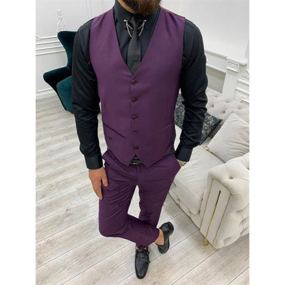 Suit Men's Three-piece Suit Host Banquet Plus Size Men's Simple Slim Fit